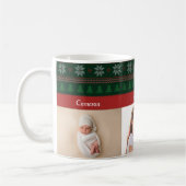 3グランドキッズフォトコラージュかわいいクリスマスツリー コーヒーマグカップ (左)