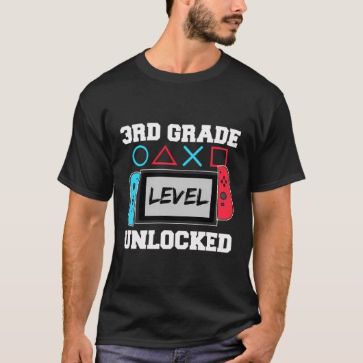 3グレードのロック解除されたビデオゲーム新学期 Tシャツ (正面)