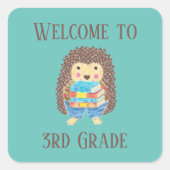 3グレードHedgehogスタンプへようこそ スクエアシール (正面)