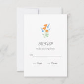 3ケシ水彩花束 出欠カード (正面)