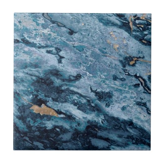 3コバルトブルー金ゴールドベイン花崗岩フェイク中1 タイル (正面)