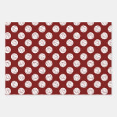 3コーディネートのマルーンブラックバレーボール ラッピングペーパーシート (正面2)