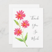 3コーラルピンクウォーターデイジー サンキューカード (正面/裏面)