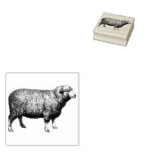 3サイズゴムスタンプビンテージイメージ羊 ラバースタンプ (押印)