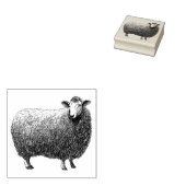 3サイズゴムスタンプビンテージイメージ羊 ラバースタンプ (押印)