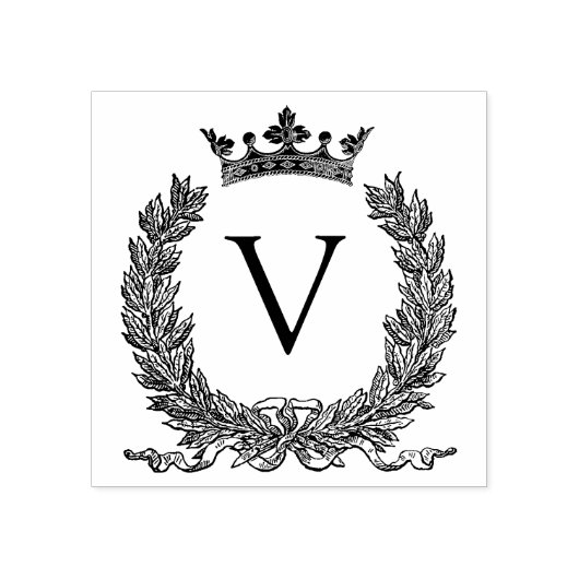 3サイズゴムスタンプモノグラムイニシャルレターV ラバースタンプ (インプリント)
