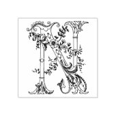 3サイズゴム印モノグラムイニシャル文字N ラバースタンプ (インプリント)