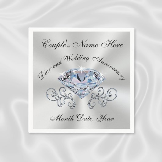 3サイ素晴らしズのダイヤモンド記念日ナプキン スタンダードカクテルナプキン