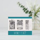 3サル型中国の型年始〔占星術の〕十二宮図P シーズンポストカード (スタンド正面)