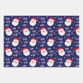 3サンエレガントタ顔クリスマスホーホパターン ラッピングペーパーシート (正面3)