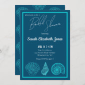 3シェルのブライダルシャワー招待 招待状 (正面/裏面)