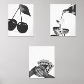 3シャンパンさくらんぼバーカートのプリントのファンキーセット (正面)