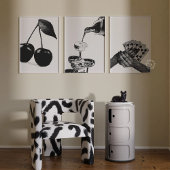 3シャンパンさくらんぼバーカートのプリントのファンキーセット