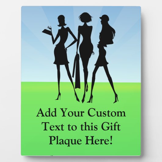 3ショッピング女性の友人 フォトプラーク (正面)