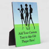 3ショッピング女性の友人 フォトプラーク (側面)