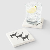 3シルエットエルクコースター ストーンコースター (横)