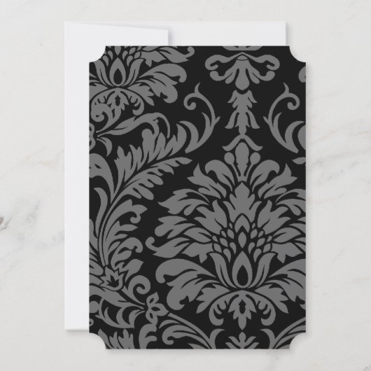 3シルバー&ブラックシャンデリアダマスクウェディング招待状 招待状 (裏面)