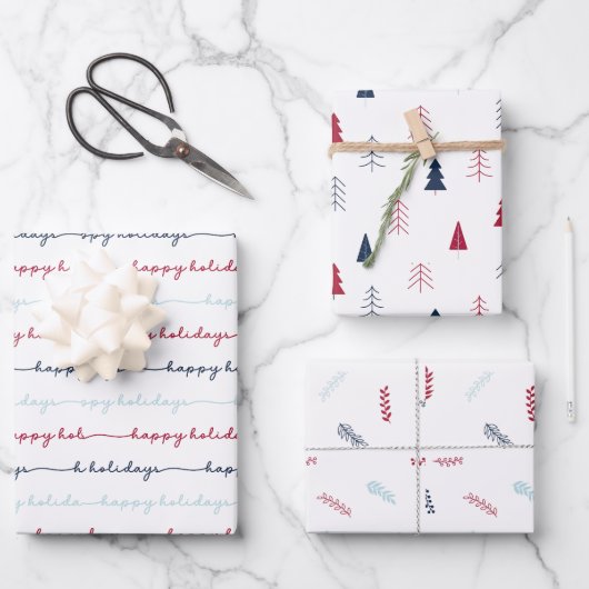 3シンプルの紙フラットシートセット ラッピングペーパーシート (正面)