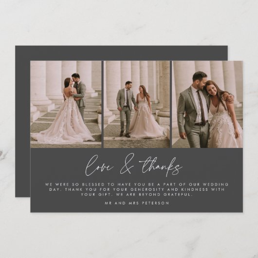 3シンプルフォト結婚サンキューカード サンキューカード (正面/裏面)