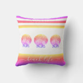 3シーシェルビーチライフ紫色の黄色のスクリプグラデーショント クッション (裏面)