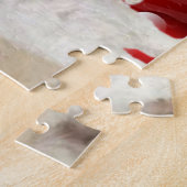 3シーズー(犬)子犬とハートの背景 ジグソーパズル (側面)