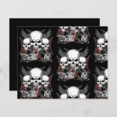 3スカルチョッパー自動二輪車スクラップブック紙 (正面/裏面)