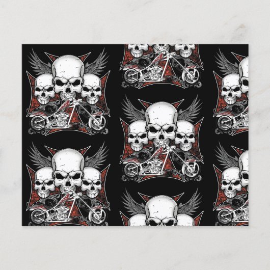 3スカルチョッパー自動二輪車スクラップブック紙 (正面)