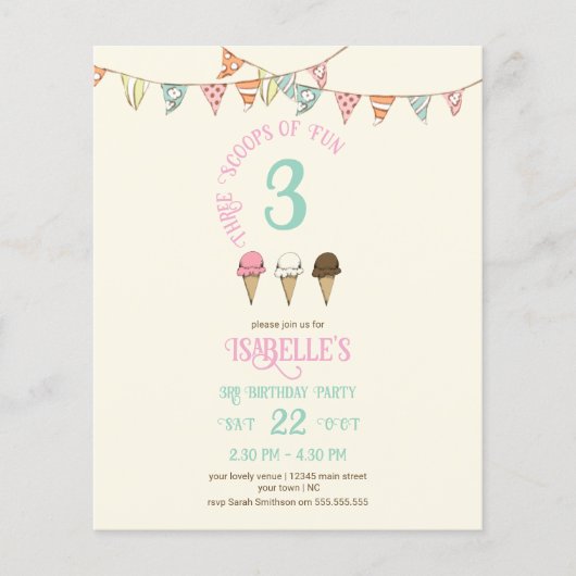 3スクープのおもしろい3rdバースアイスクリームパーティー (正面)