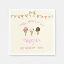 3スクープのおもしろい3rdバースアイスクリームパーティー