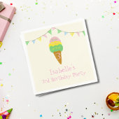 3スクープのおもしろい3rdバースアイスクリームパーティー スタンダードカクテルナプキン