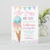 3スクープのおもしろい3rd誕生日パーティの招待状 招待状 (スタンド正面)