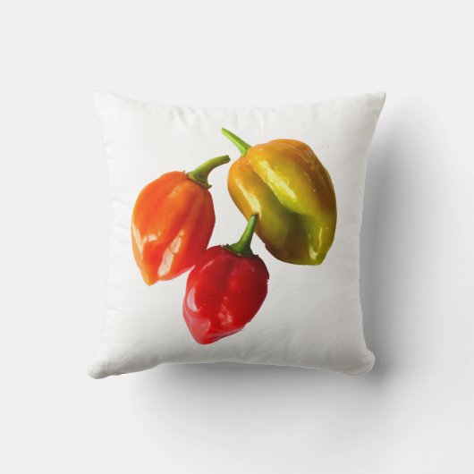 3スコットランドのボンネットのコショウの赤いオレンジ黄色Pic クッション (裏面)