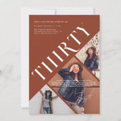 3スタイリッシュモダン人 | 30歳の誕生日3写真 招待状 (正面)