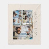 3スタイリッシュ枚のフォトコラージュメッセージ フリースブランケット (正面)