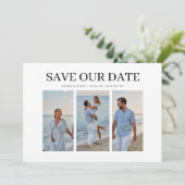 3スタイリッシュ枚の結婚写真のエレガント完全な背面 セーブザデート (スタンド正面)