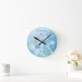 3スタイリッシュ花のアートワークを装飾 ラウンド壁時計 (ホーム)