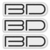 3ステッカー黒モノグラムロゴビジネスノートパソコン シール (正面)