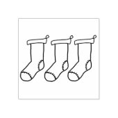 3ストッキング木造ブロック取付ゴムスタンプ ラバースタンプ (インプリント)