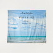 3ストランドコード海ビーチ青 タペストリー (正面(横))