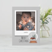 3スナップショット写真、Snow Globeクリスマス シーズンカード (スタンド正面)