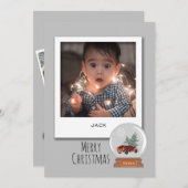 3スナップショット写真、Snow Globeクリスマス シーズンカード (正面/裏面)