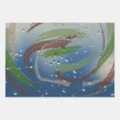 3セットのアーストーンブラシストロークのラッピング紙 ラッピングペーパーシート (正面)