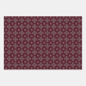 3セットのフローララッパターン（の模様が）あるピング紙 ラッピングペーパーシート (正面3)