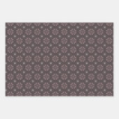 3セットのフローララッパターン（の模様が）あるピング紙 ラッピングペーパーシート (正面2)