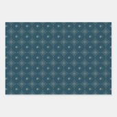 3セットのフローララッパターン（の模様が）あるピング紙 ラッピングペーパーシート (正面)