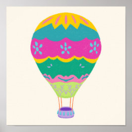 3セットの「夢を飛ばす」の「熱気球」 ポスター
