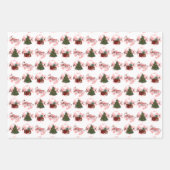 3セットホリデークリスマスラッピング紙 ラッピングペーパーシート (正面3)