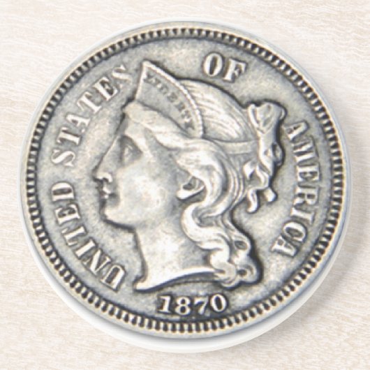 3セントの部分のお金のコースター コースター (正面)