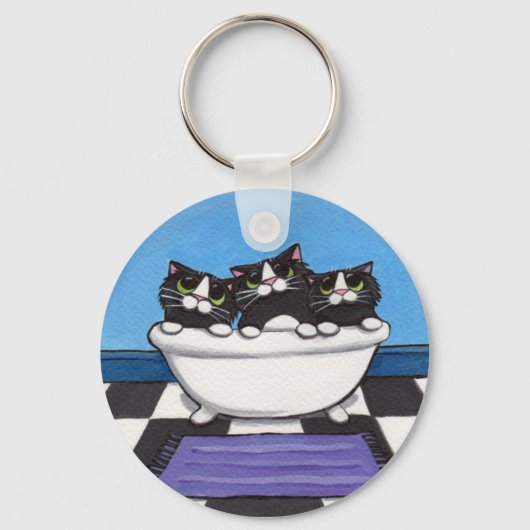 3タブ – Cat Keychain キーホルダー (正面)