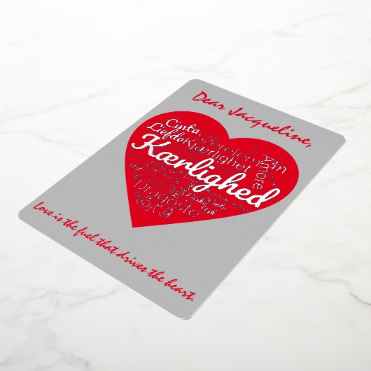 3ダース書の愛のハート形 箔シーズンカード (回転した状態)